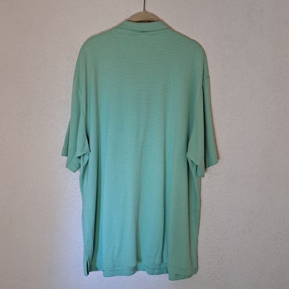 Jamaica Jaxx Polo Shirt Men's XXL Textured Striped Aqua Green Blue Modal Blend - Picture 5 of 6